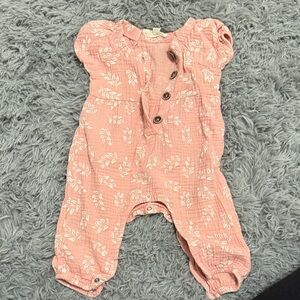 Jessica Simpson Blush Leaf Print Romper